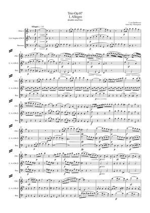 Book cover for Beethoven: Wind Trio in C Major Op.87 (Complete) - double reed trio (Ob.,C.A.,Bsn.)