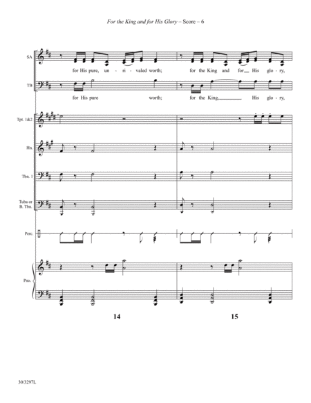 For the King and for His Glory - Brass and Percussion Score and Parts image number null