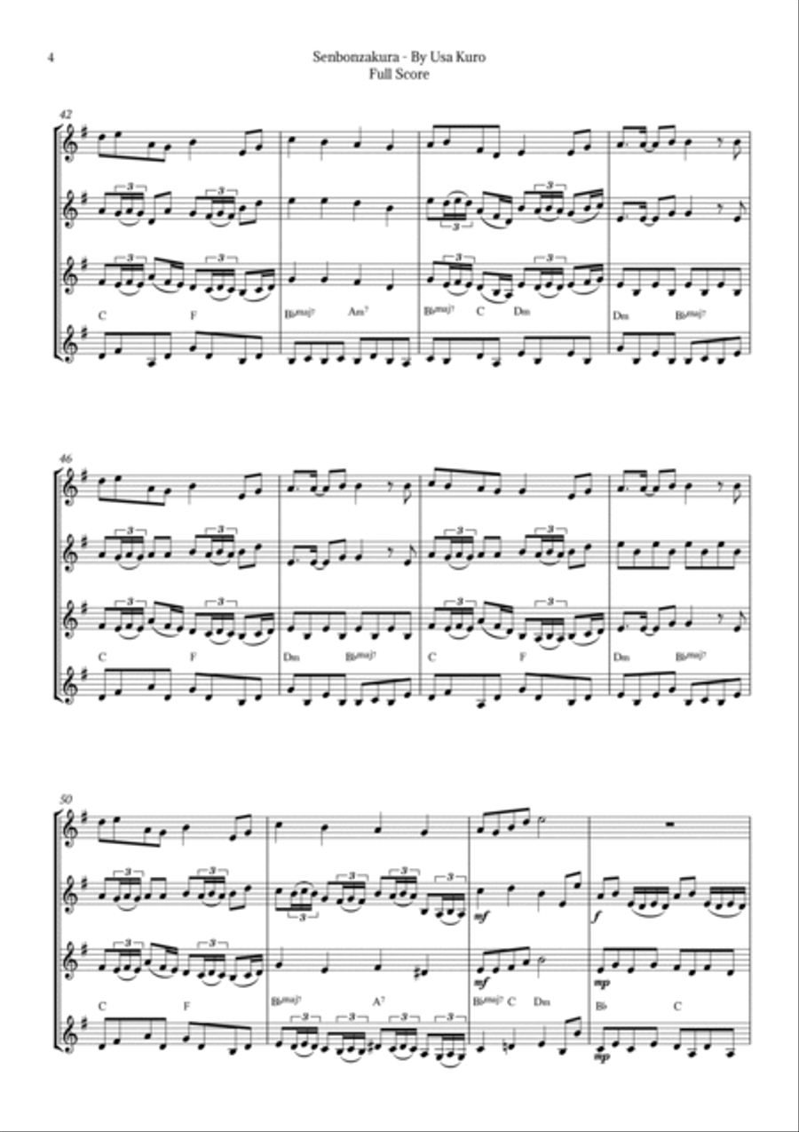Senbonzakura Brass Quartet scores gallery preview page 4