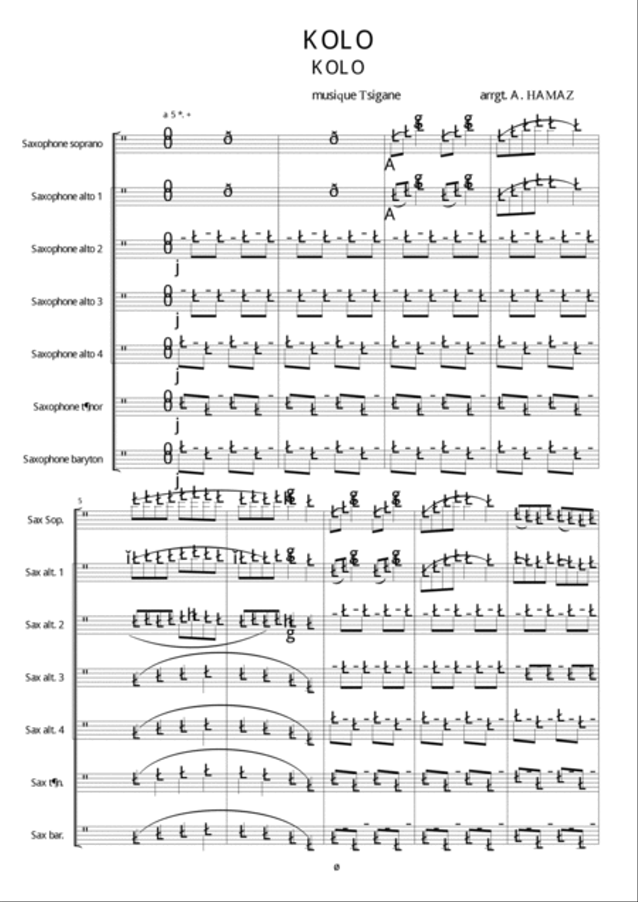 TSIGANE MUSIQUE KOLO TSIGANE MUSIQUE KOLO Woodwind Ensemble scores gallery preview page 6