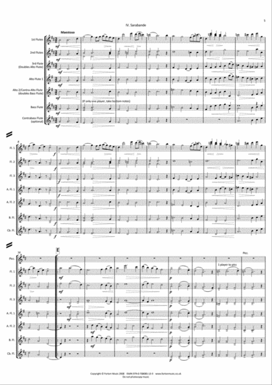 Suite from the Spanish Lady Flute Choir scores gallery preview page 6