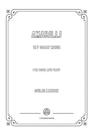 Book cover for Caccini-Amarilli in f sharp minor,for voice and piano