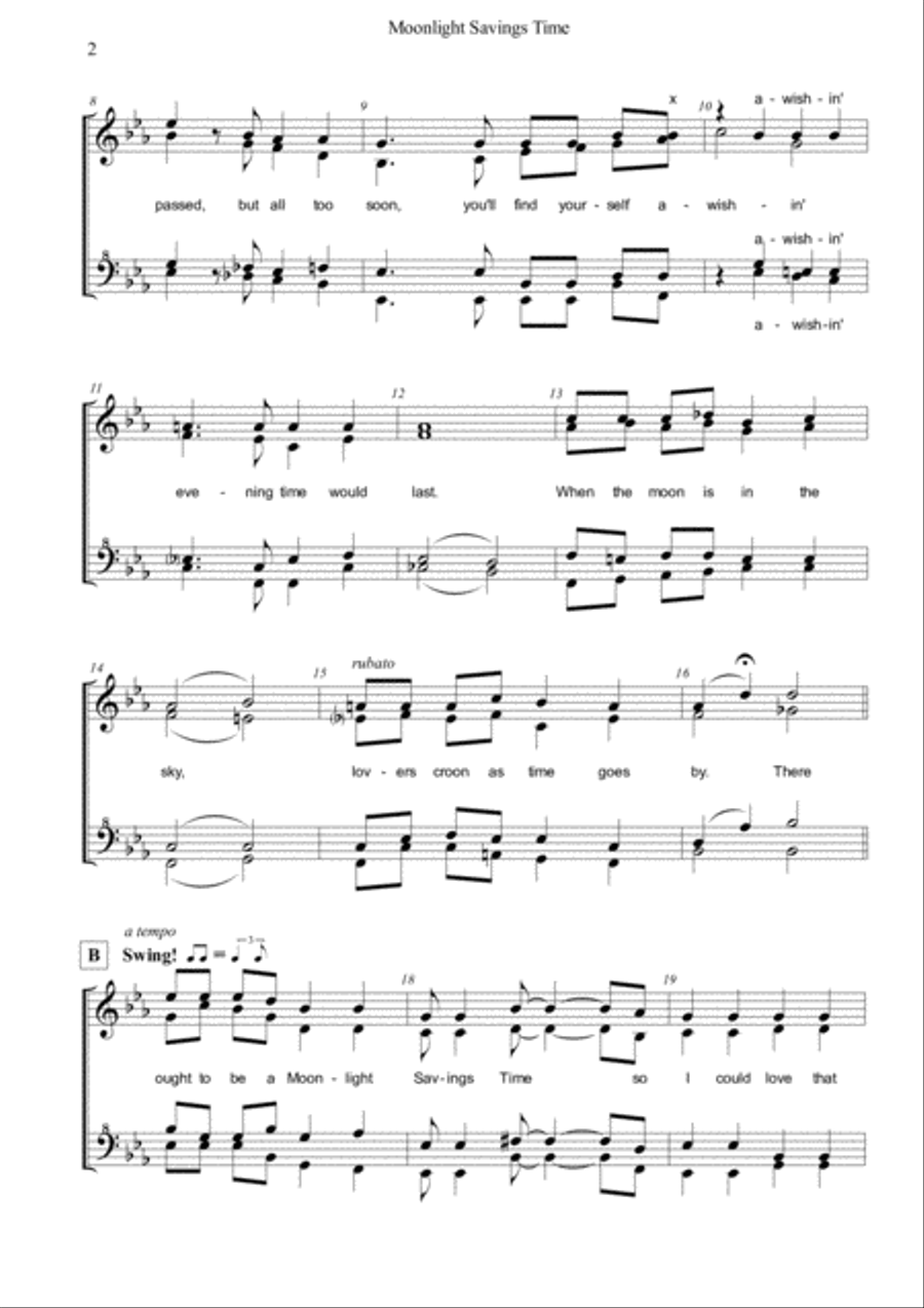 (there Ought To Be A) Moonlight Saving Time SSAA scores gallery preview page 2