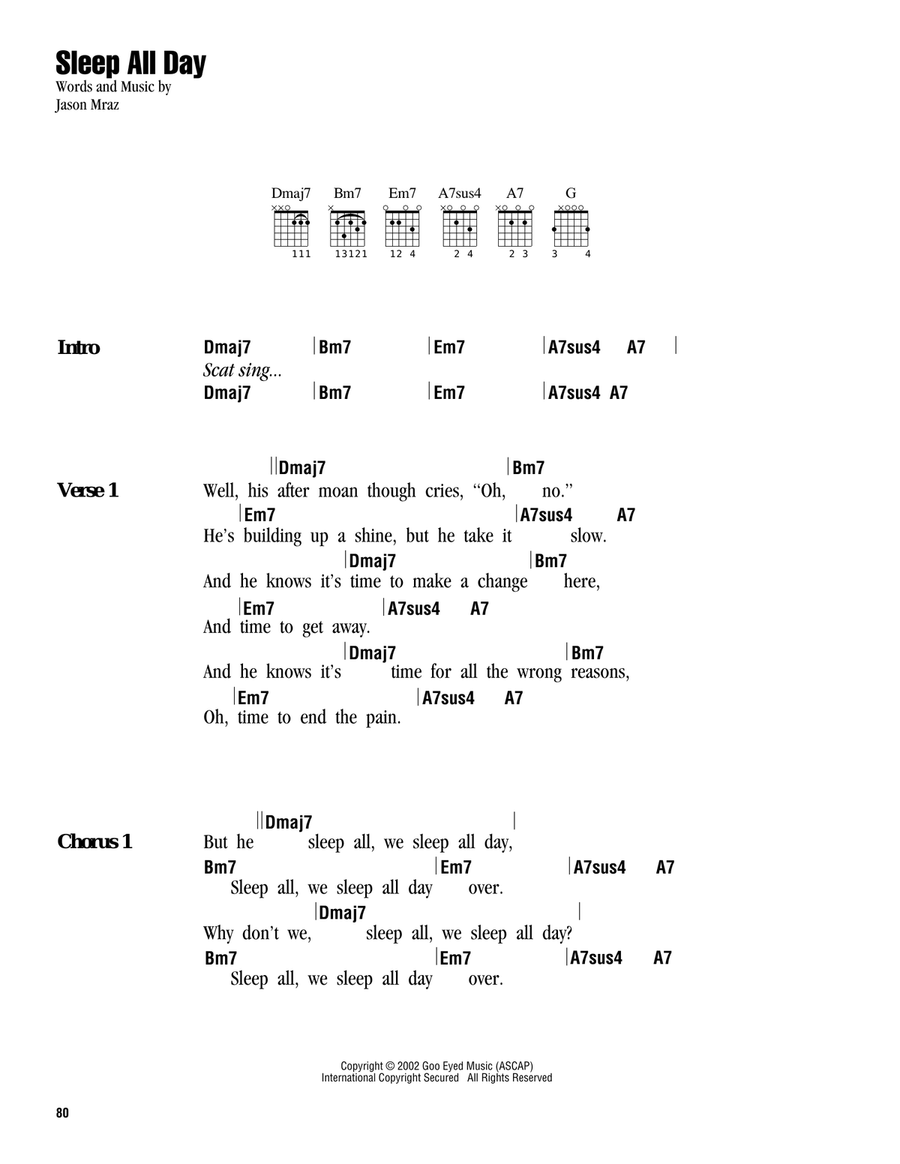 Sleep All Day Sleep All Day Acoustic Guitar scores gallery preview page 1