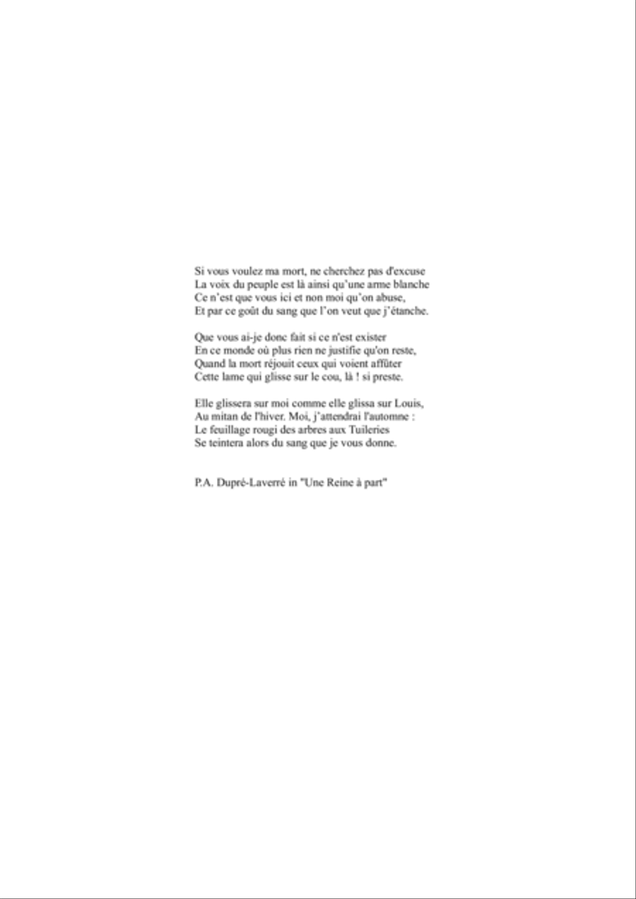 Chanson de la Reine : Marie-Antoinette à la Consiergerie Chamber Music scores gallery preview page 2