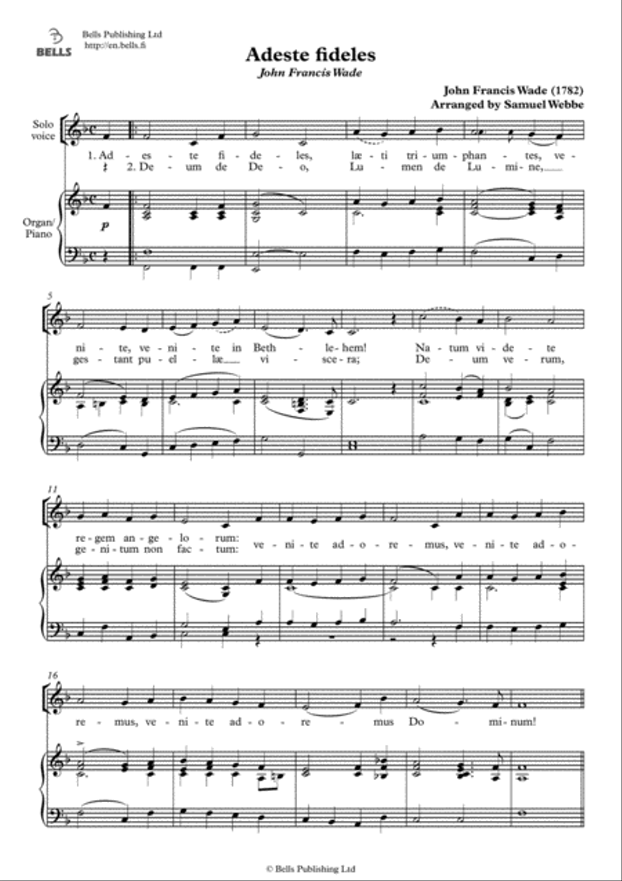 Adeste fideles (F Major) 4-Part scores gallery preview page 1