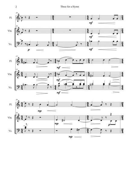 "Three for a Hymn" for flute, violin and cello image number null