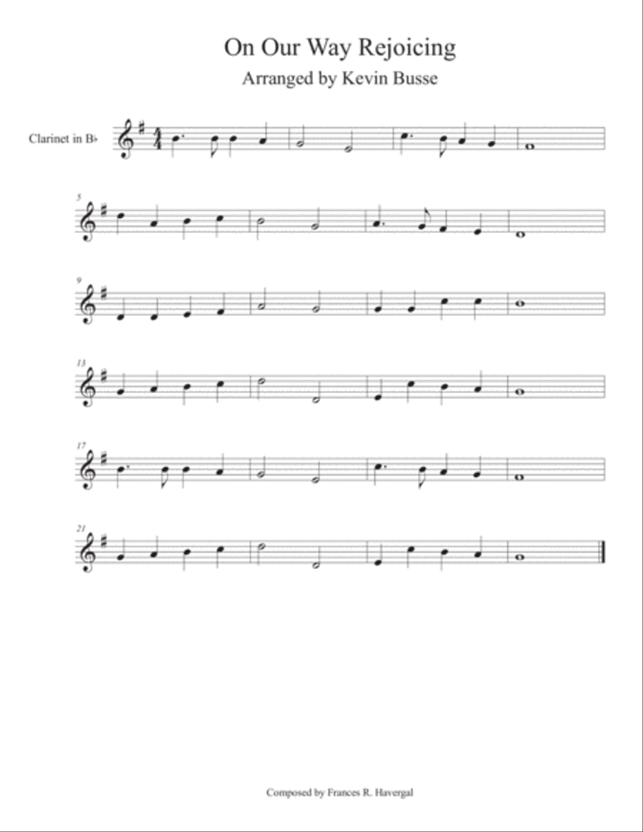 On Our Way Rejoicing - Clarinet Clarinet Solo scores gallery preview page 1