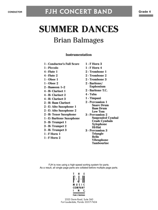 Book cover for Summer Dances: Score