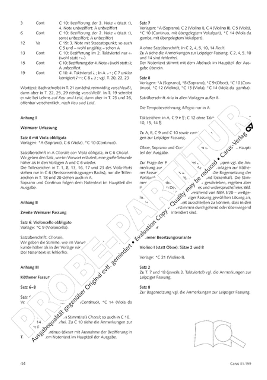 My heart is bathed in blood (Mein Herze schwimmt im Blut) Orchestra scores gallery preview page 45