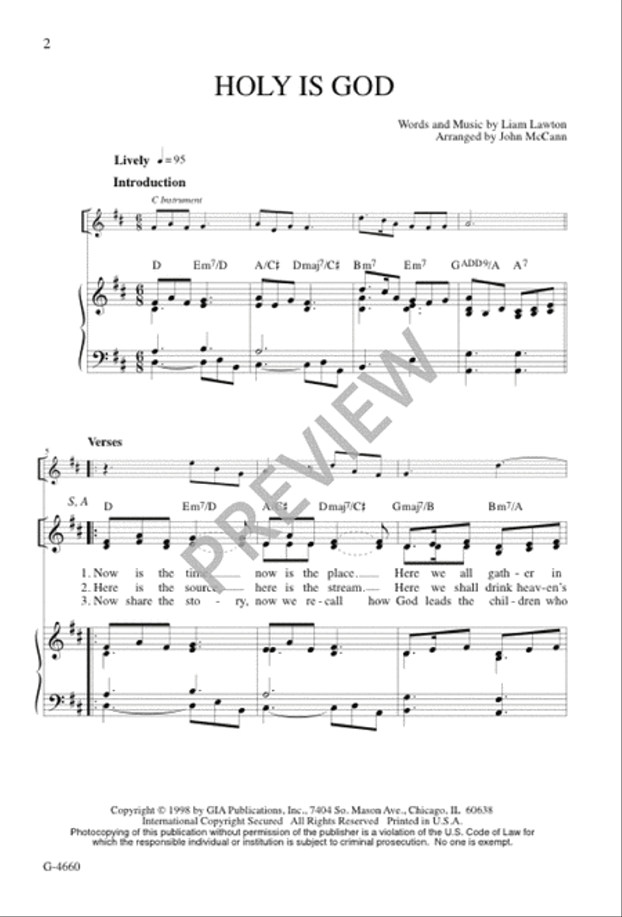 Holy Is God Holy Is God 4-Part scores gallery preview page 1