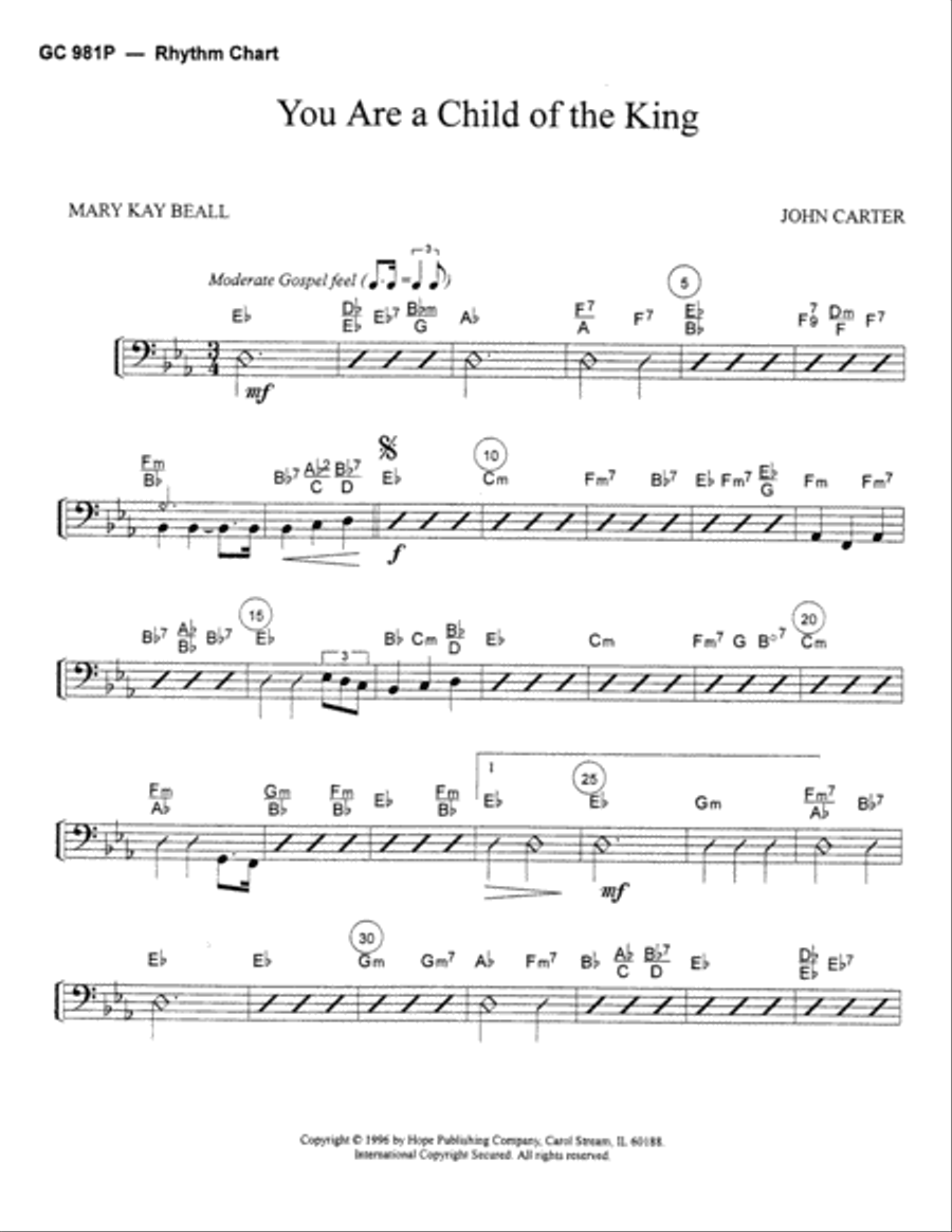 You Are a Child of the King Set of Parts scores gallery preview page 1
