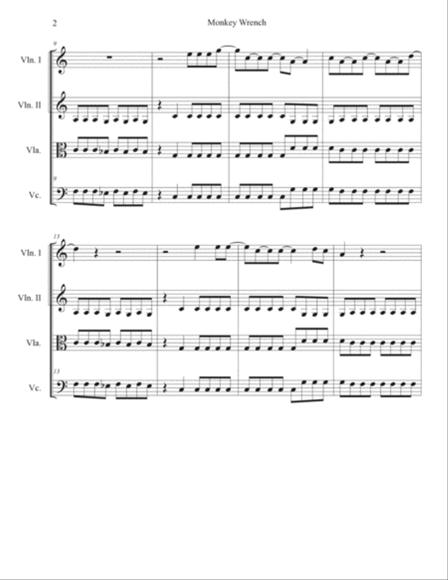 Monkey Wrench String Quartet scores gallery preview page 2