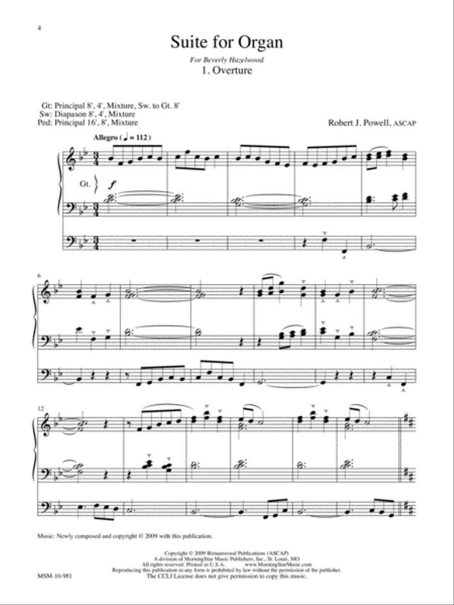 Suite for Organ Suite for Organ Organ Solo scores gallery preview page 3