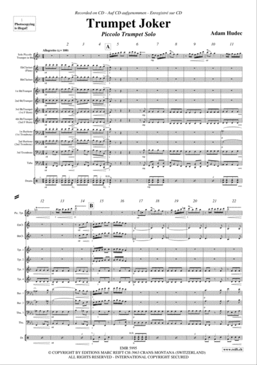 Trumpet Joker Piccolo Trumpet scores gallery preview page 4