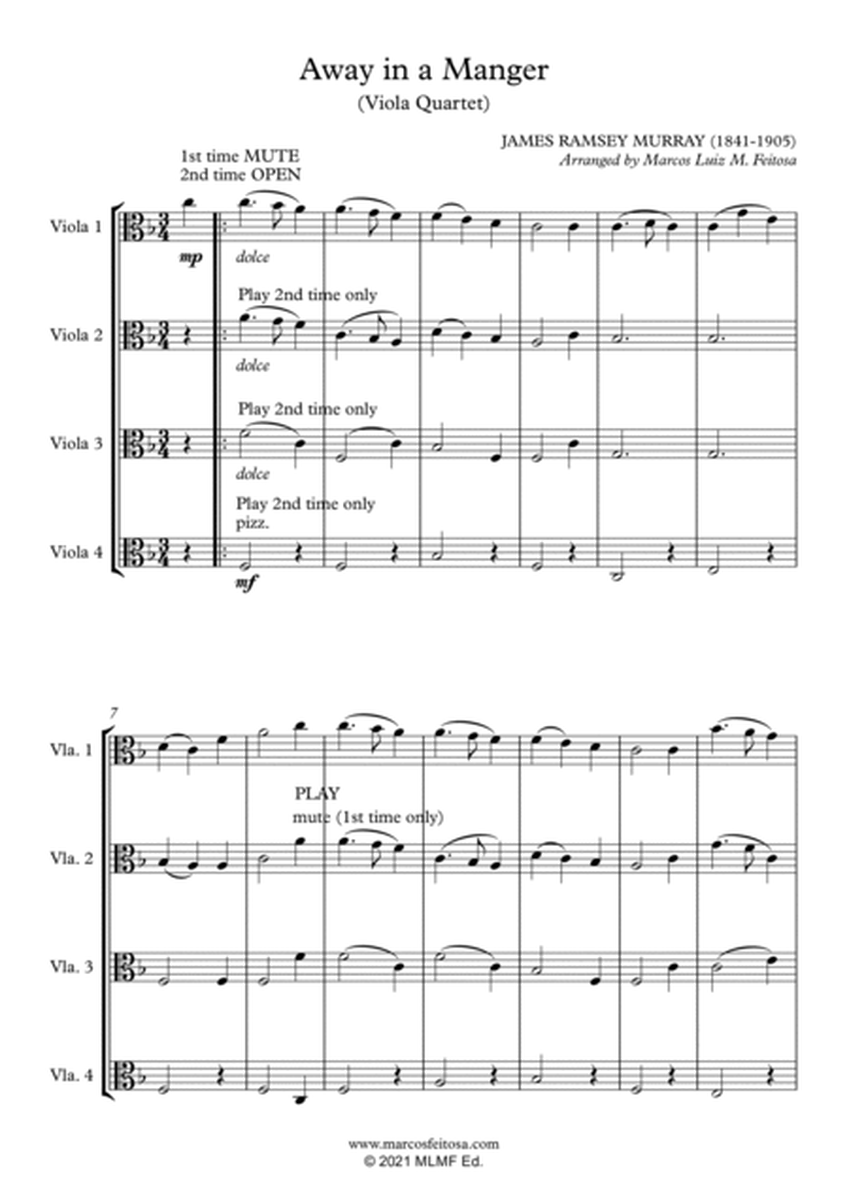 Away in a Manger - Viola Quartet image number null