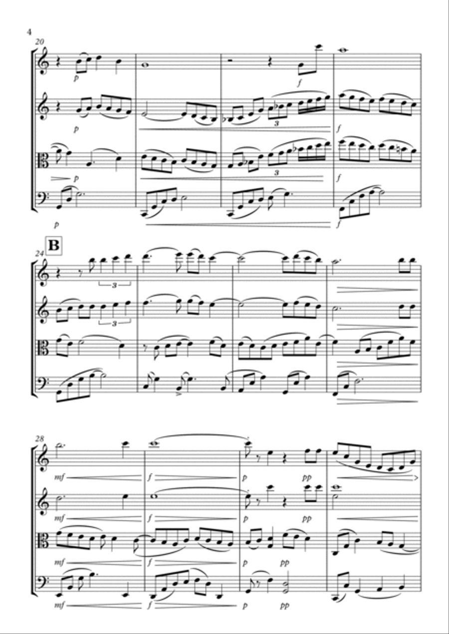 Endless Love String Quartet scores gallery preview page 4