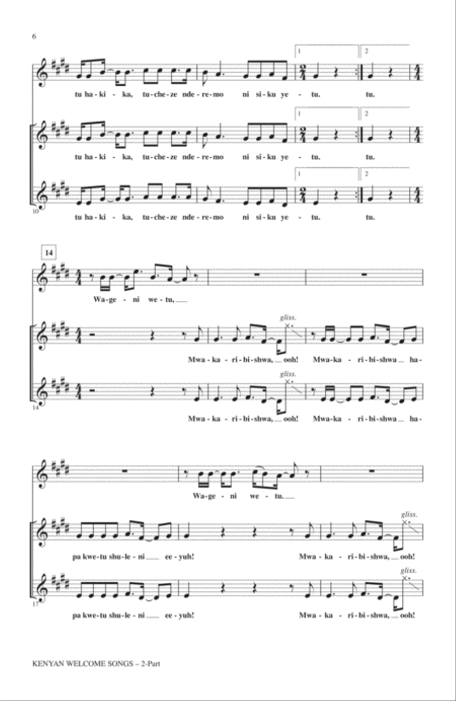 Karibu Wageni (Welcome Visitors) A Cappella scores gallery preview page 4