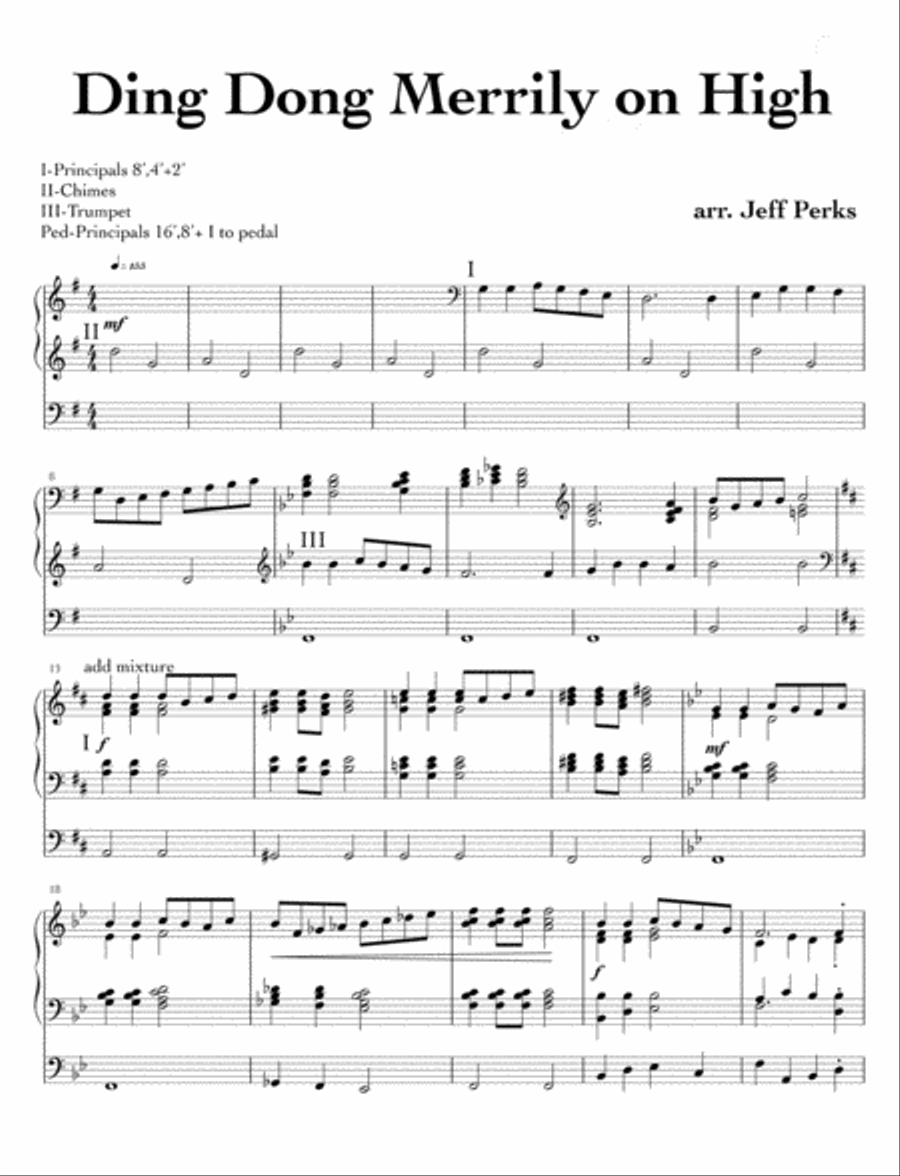 Ding Dong Merrily on High Organ Solo scores gallery preview page 1