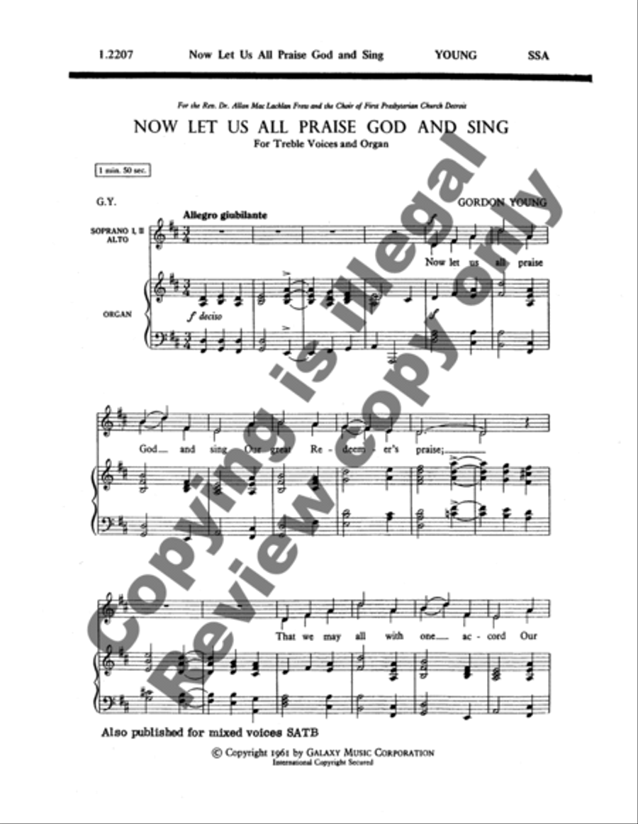 Now Let Us All Praise God and Sing SSA scores gallery preview page 5