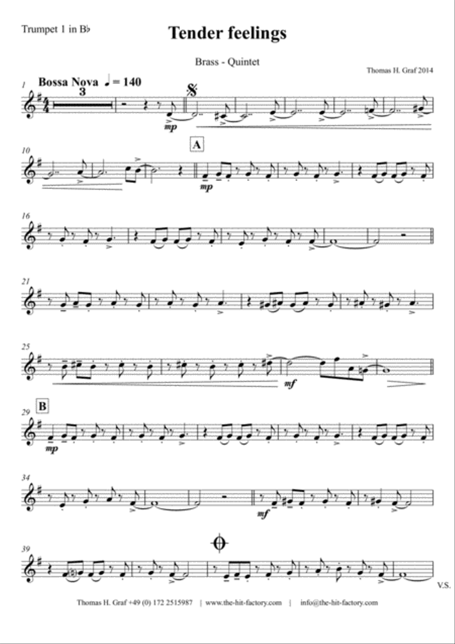 Tender feelings – Bossa Nova - Brass Quintet Brass Quintet scores gallery preview page 4