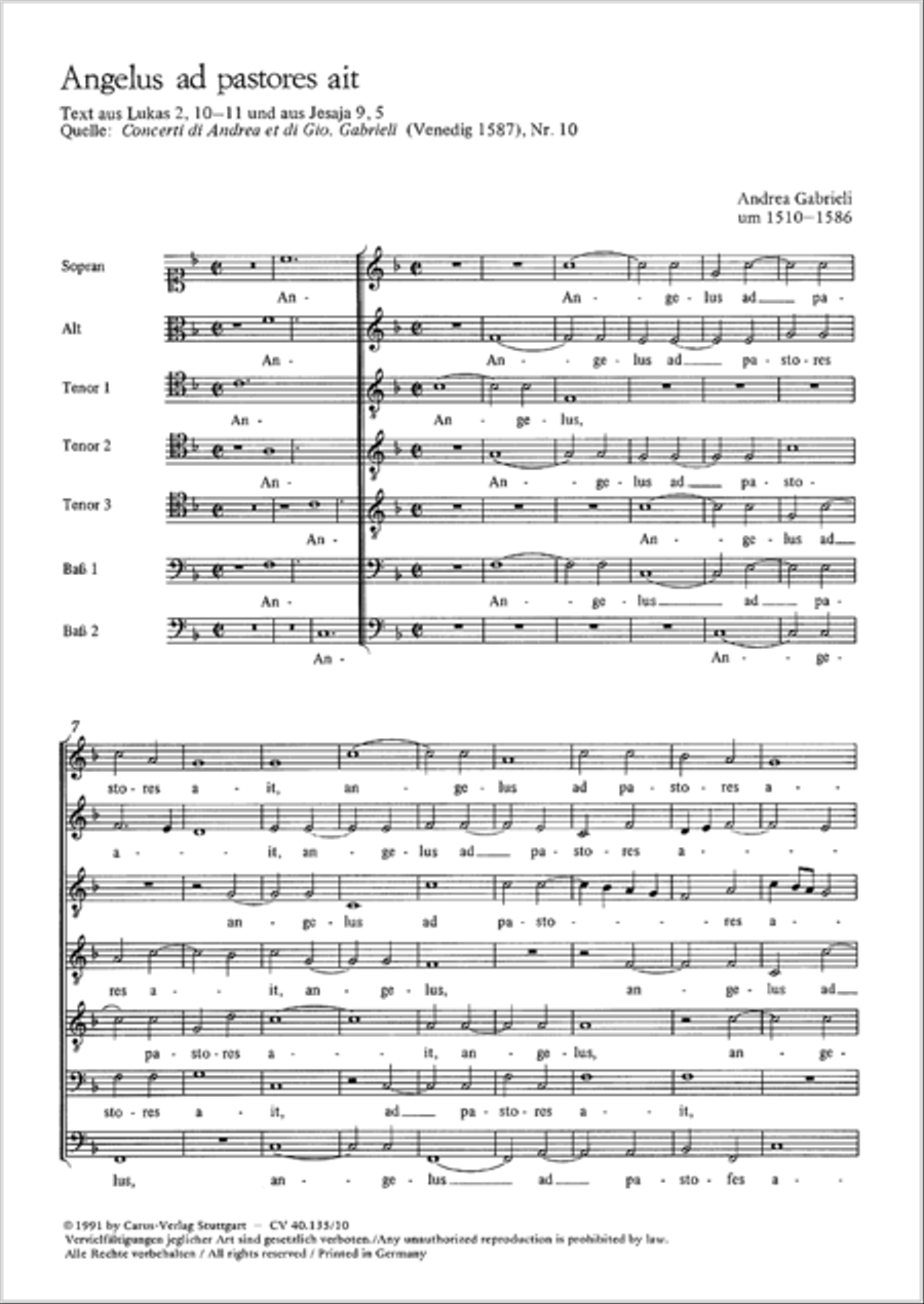 Angelus ad pastores ait Choir scores gallery preview page 10