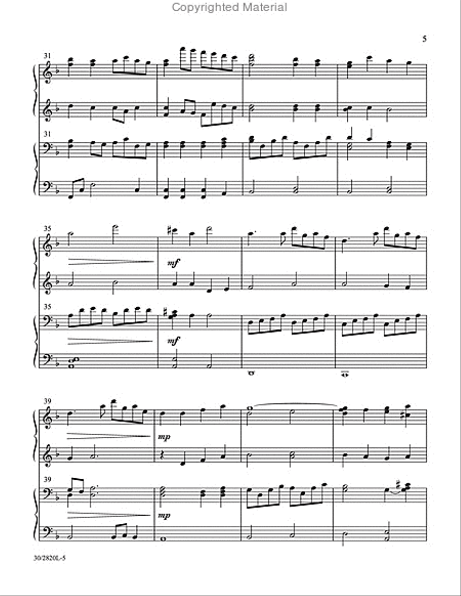 A Garland of Carols - 4-hand Piano Part Choir scores gallery preview page 5