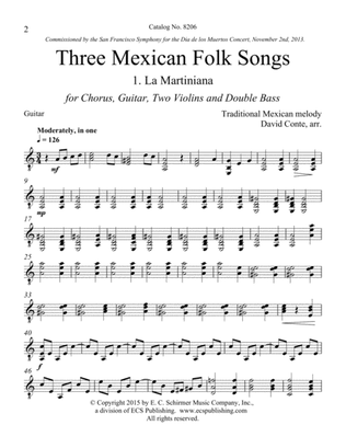 Book cover for Three Mexican Folk Songs (Downloadable Instrumental Parts)