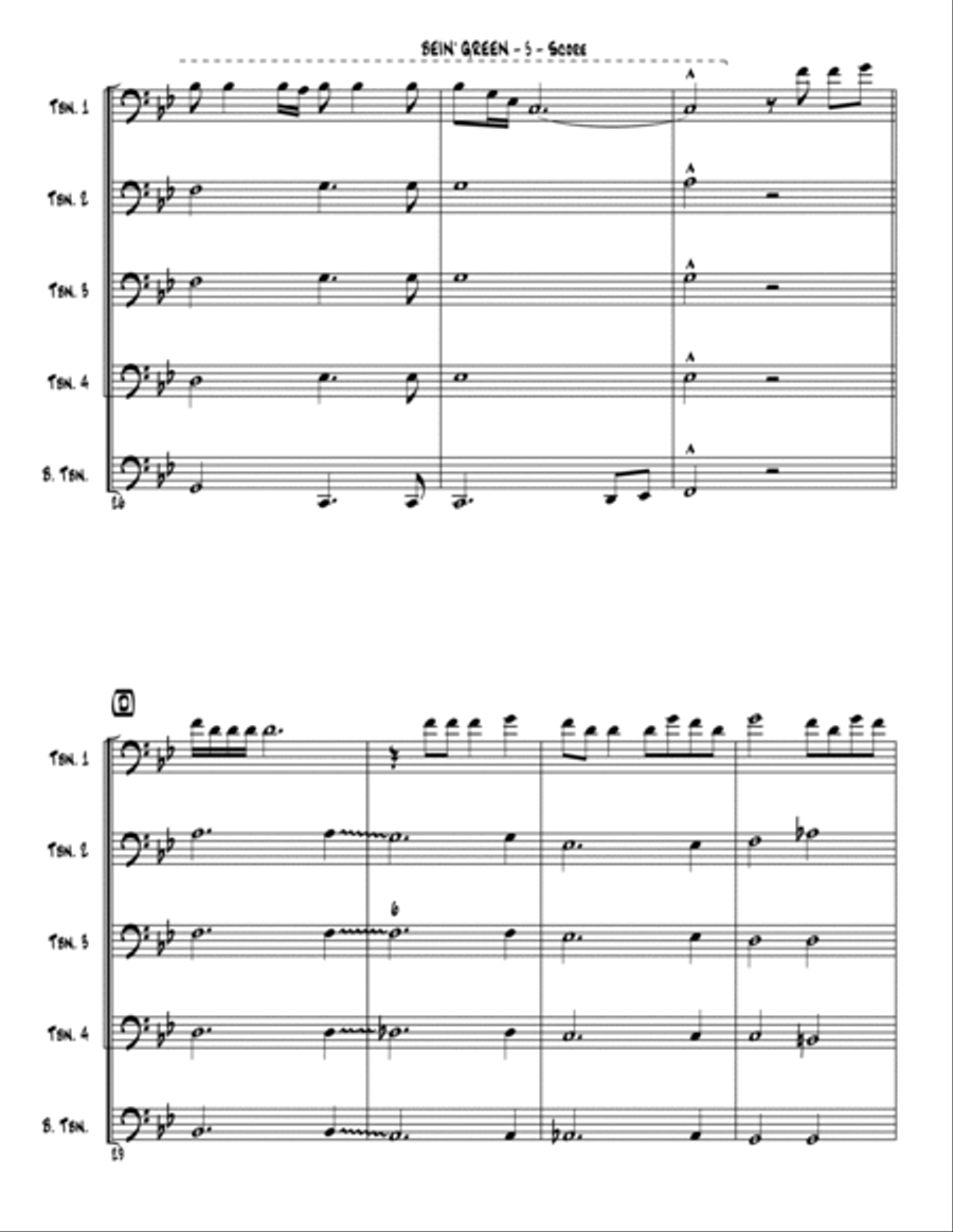 Bein' Green Brass Quintet scores gallery preview page 6