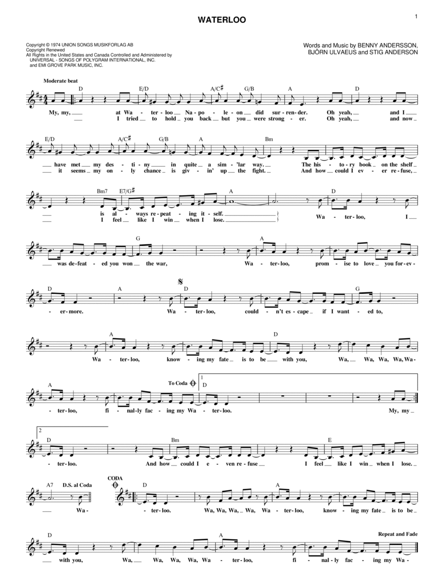 Waterloo Piano scores gallery preview page 1