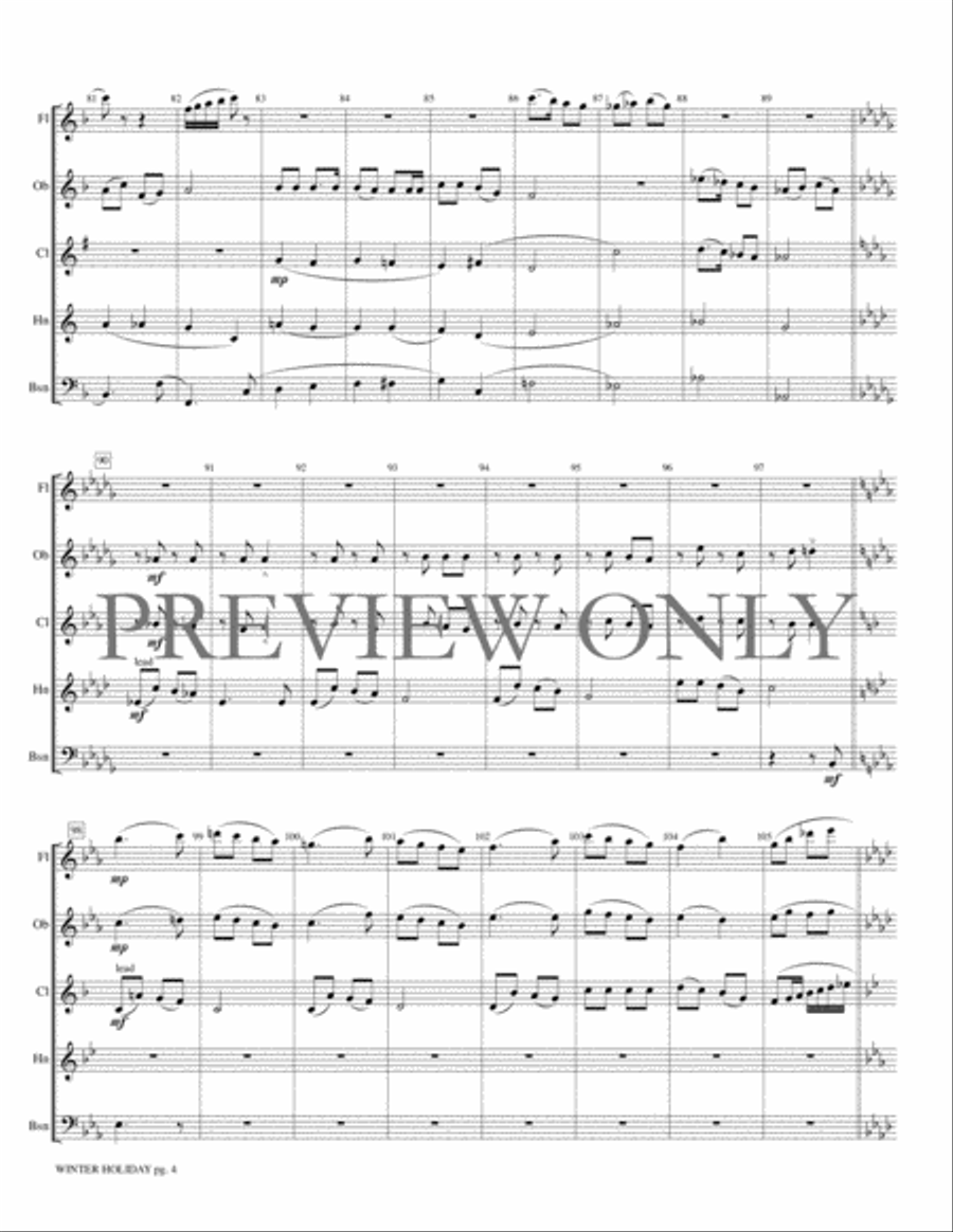 Winter Holiday Winter Holiday Woodwind Quintet scores gallery preview page 5
