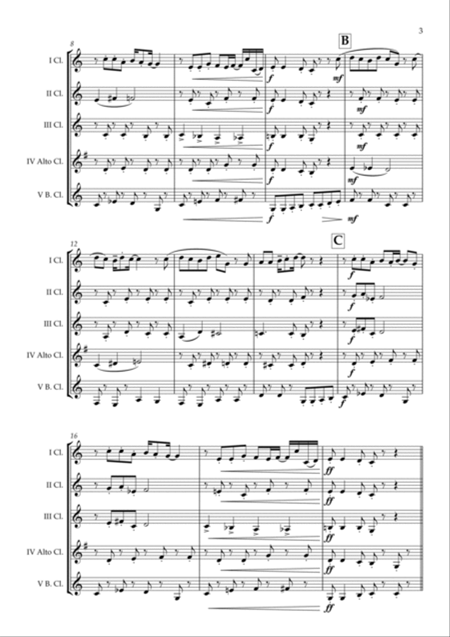 The Muppet Show Theme Clarinet Choir scores gallery preview page 4
