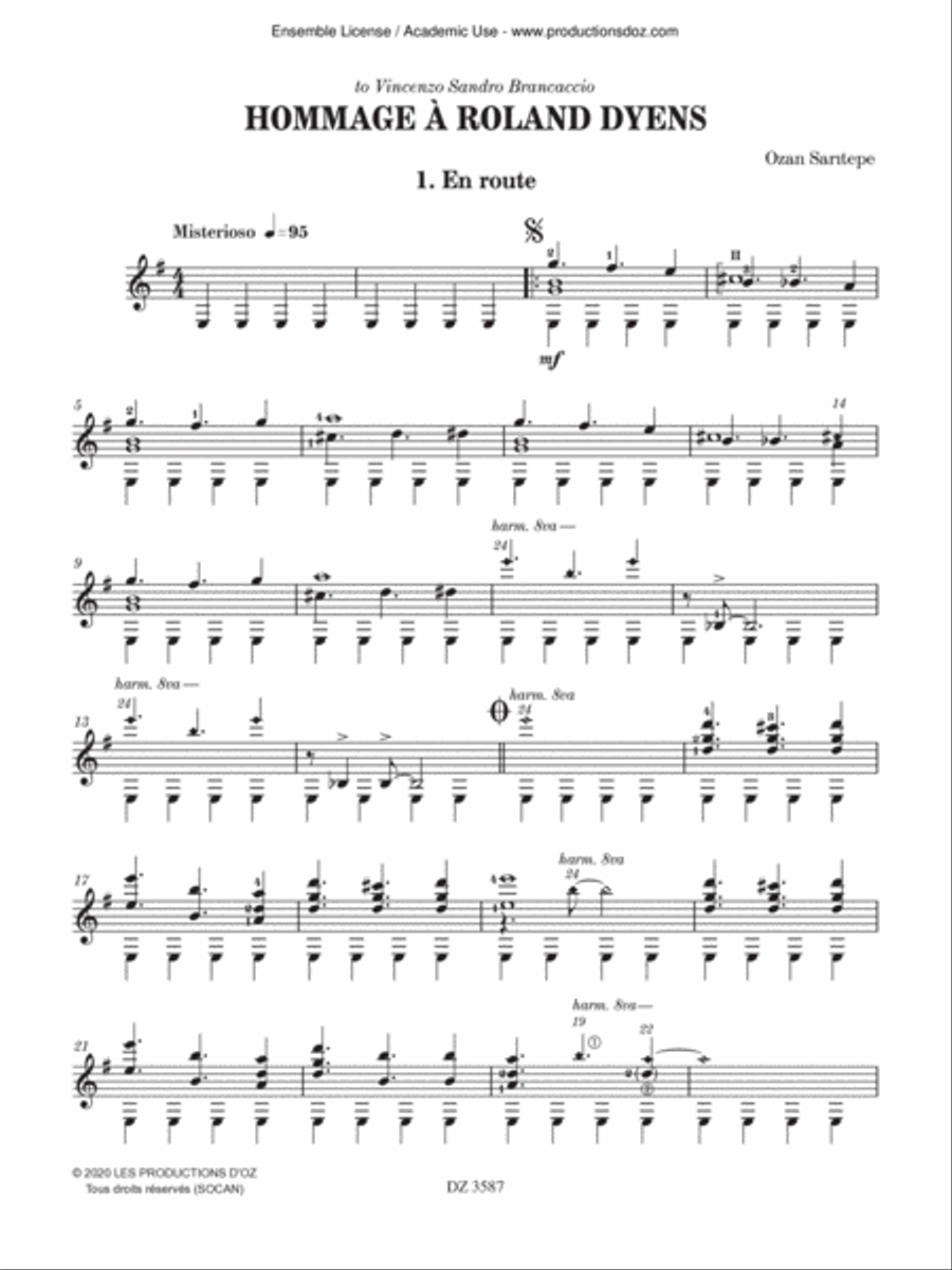Hommage à Roland Dyens Classical Guitar scores gallery preview page 3