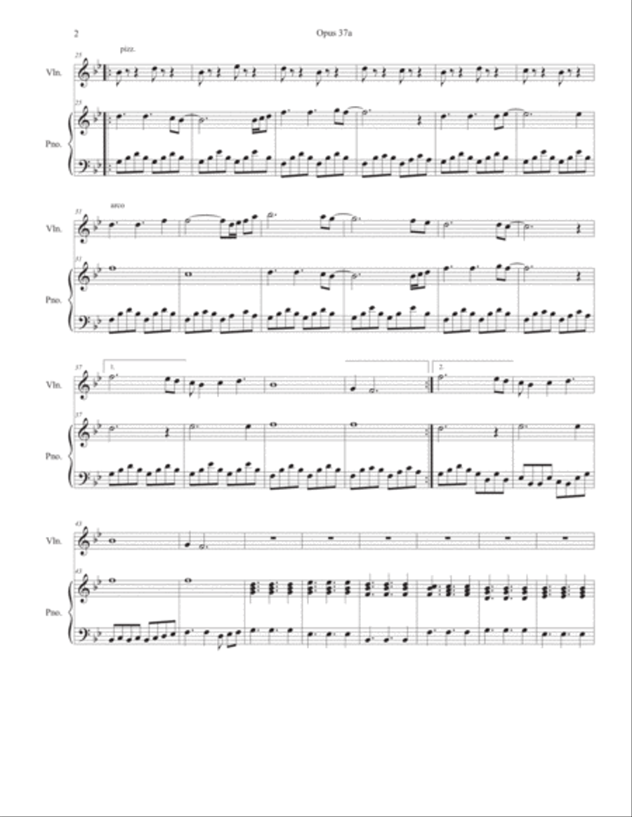 Opus 37a for Violin and Piano Violin Solo scores gallery preview page 2