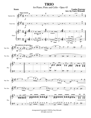 Trio for Piano, Flute and Cello - Opus 45