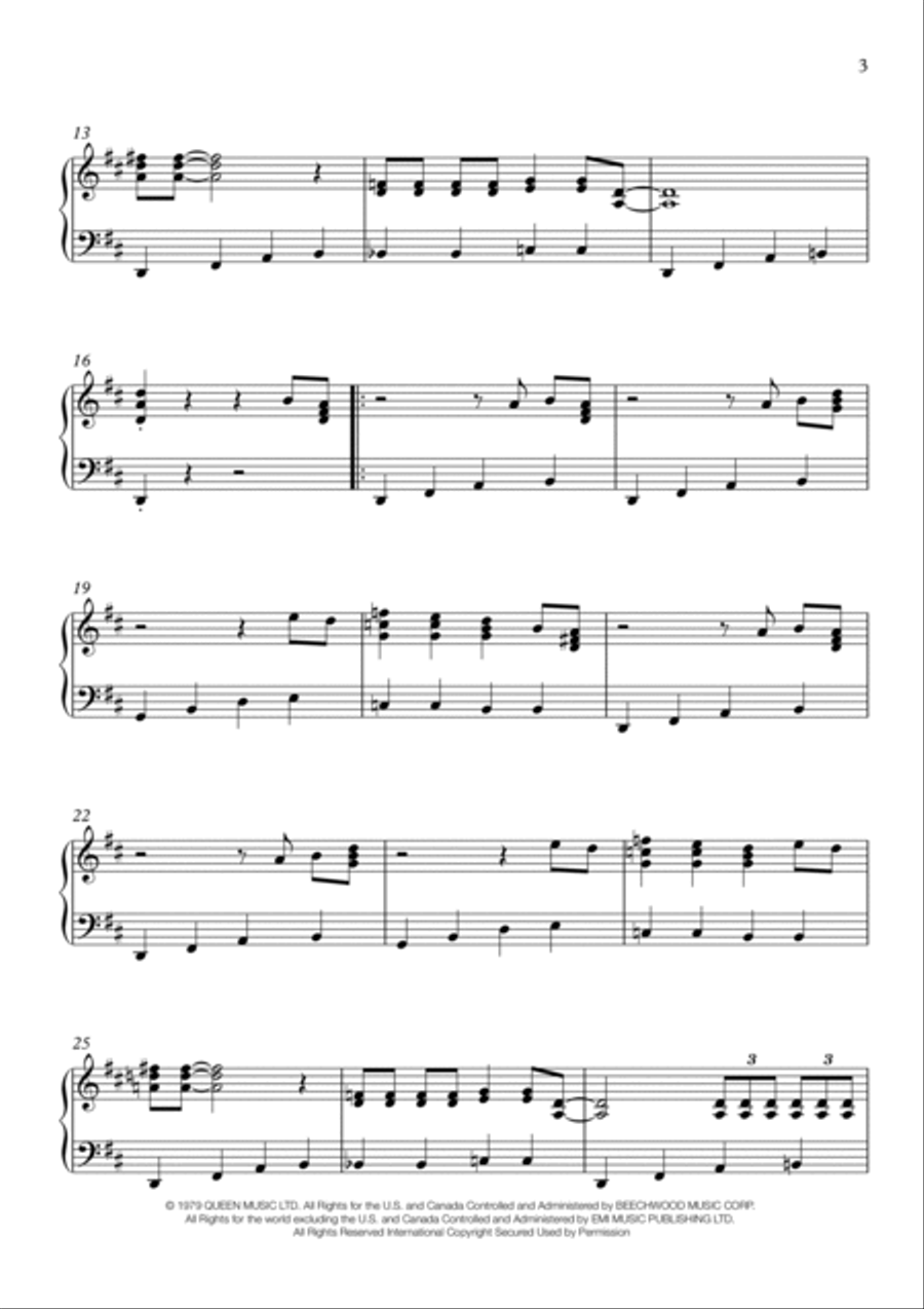 Crazy Little Thing Called Love Easy Piano scores gallery preview page 3
