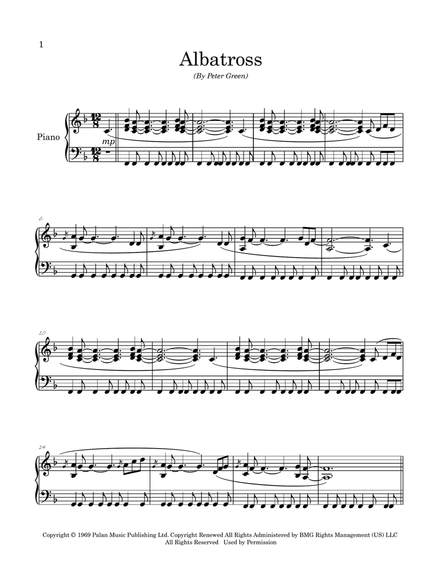 Albatross Easy Piano scores gallery preview page 2