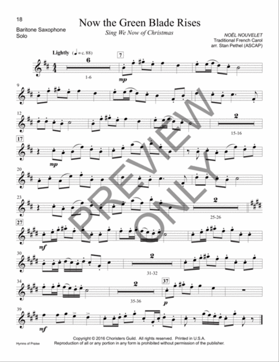 Hymns of Praise - Baritone Saxophone Baritone Saxophone scores gallery preview page 2