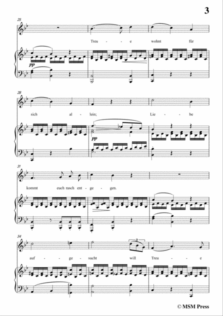 Schubert-Liebe schwärmt auf allen Wegen,in B flat Major Piano, Vocal scores gallery preview page 5