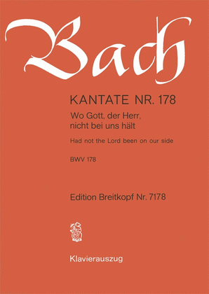 Book cover for Cantata BWV 178 "Had not the Lord been on our side"