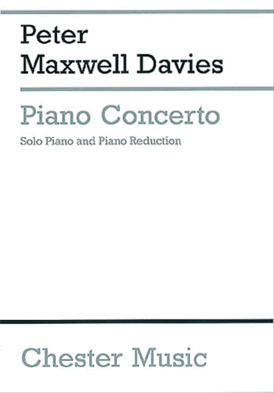 Peter Maxwell Davies: Piano Concerto (2 Piano Score)
