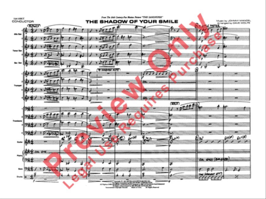 The Shadow of Your Smile (from The Sandpiper) Jazz Ensemble scores gallery preview page 3