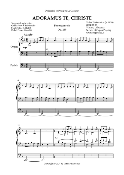 Adoramus te, Christe, Op. 249 (Organ Solo) by Vidas Pinkevicius