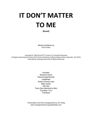 Book cover for It Don't Matter To Me