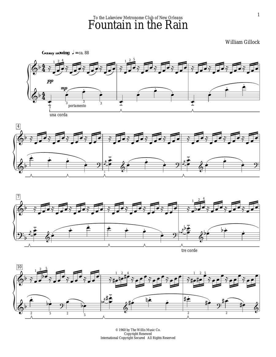 Fountain In The Rain Piano Method scores gallery preview page 1