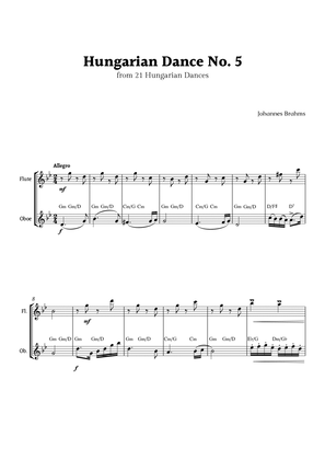 Hungarian Dance No. 5 by Brahms for Flute and Oboe Duet
