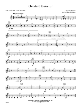 Overture to Rienzi: E-flat Baritone Saxophone