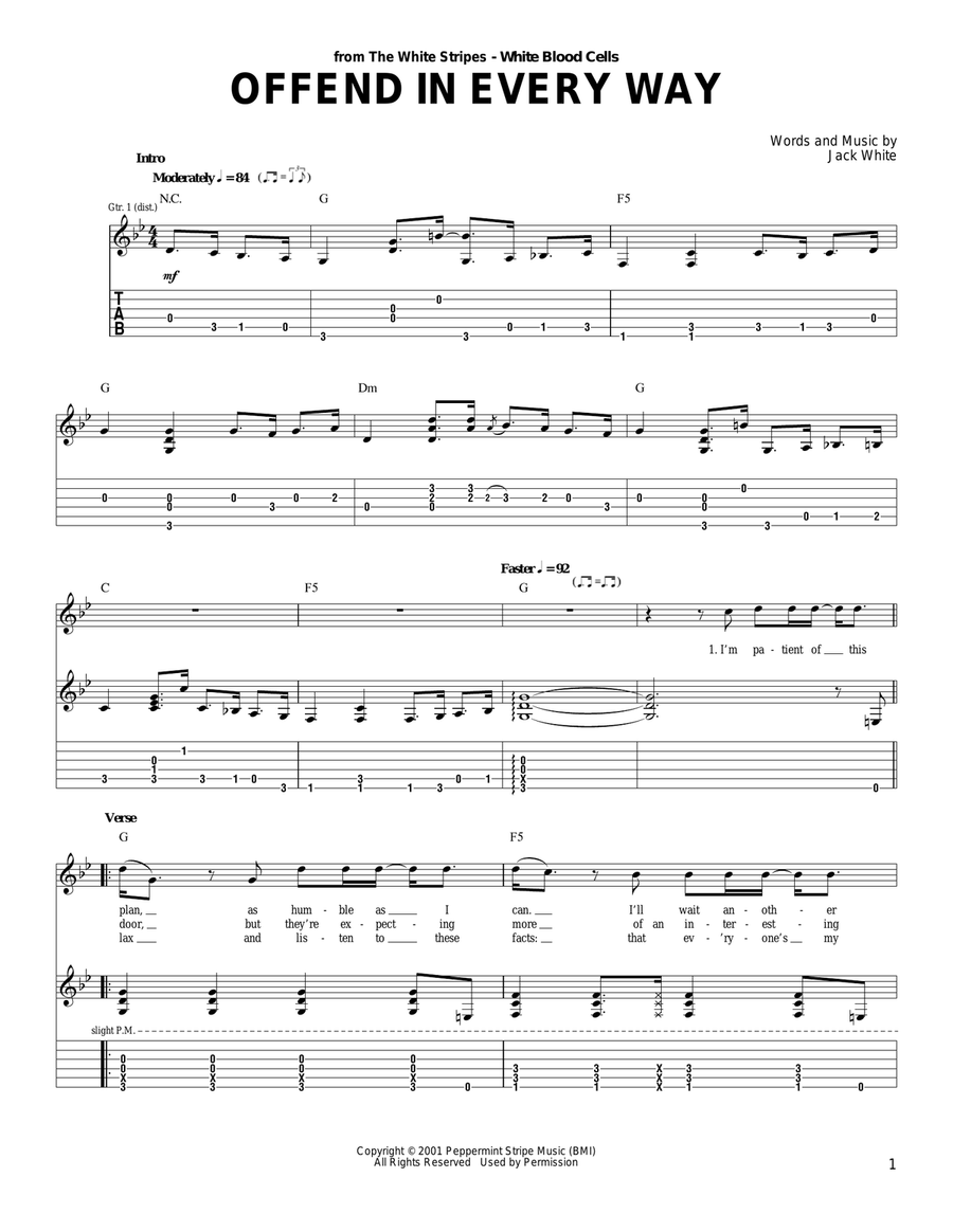 Offend In Every Way Acoustic Guitar scores gallery preview page 1