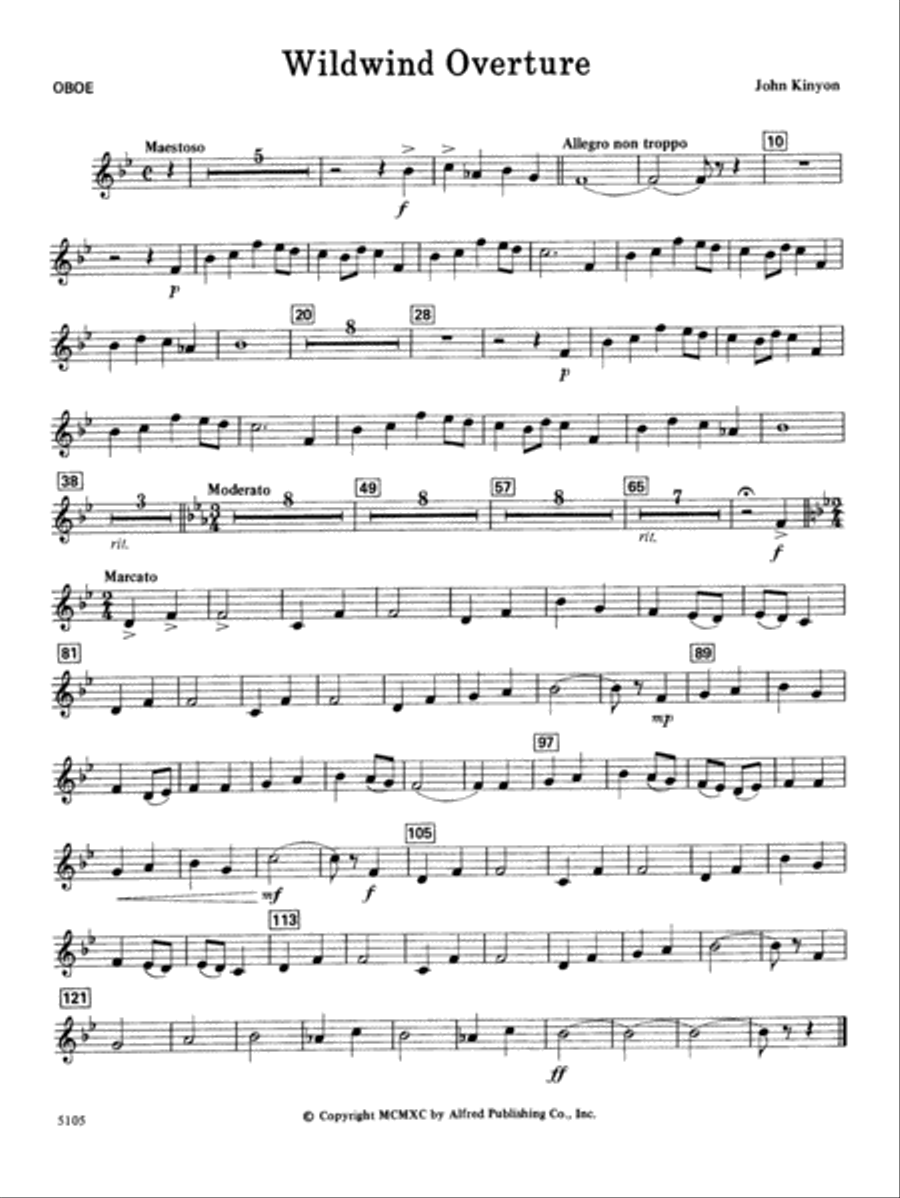 Wildwind Overture: Oboe Concert Band scores gallery preview page 1