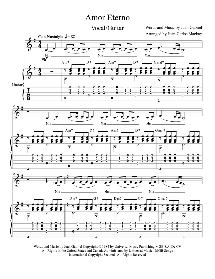 Amor Eterno (el Mas Triste Recuerdo) Acoustic Guitar scores gallery preview page 2